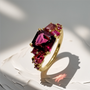 Asscher-cut Garnet Ring in 14 kt Gold – Unique Rings For Women