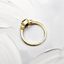 Gold unique rings category: Emerald Cut Sapphire and Diamond Engagement Ring