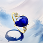 Gold unique engagement rings category: Pear Shaped Sapphire Engagement Ring