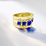 Luxury cabochon sapphire engagement ring – unique women’s ring collection