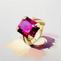 Gold unique rings category: Pure Power Rhodolite Garnet Ring with Mozambique rubies