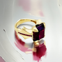 Luxury garnet ring with ruby accent – unique women’s ring collection