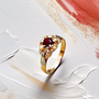 Fine jewelry red spinel engagement ring in 14 kt gold – unique women’s rings