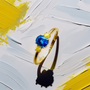 Gold unique rings category: Madagascar oval sapphire ring in yellow gold