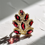 Marquise garnet cocktail ring in 14kt yellow gold by The Unique Rings