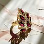 Large marquise garnet ring with timeless cocktail style