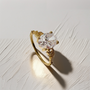 Sustainable oval diamond vintage inspired engagement ring gold