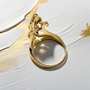 Vintage pear shaped diamond ring crafted in gold with natural diamond