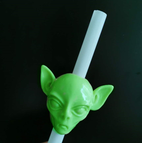 Alien Head Straw Topper Mold