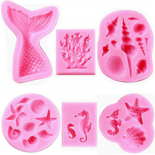 6 pc Mermaid Beach Mold Set