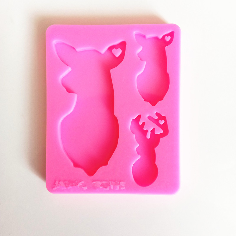 Deer Family Silicone Keychain Mold