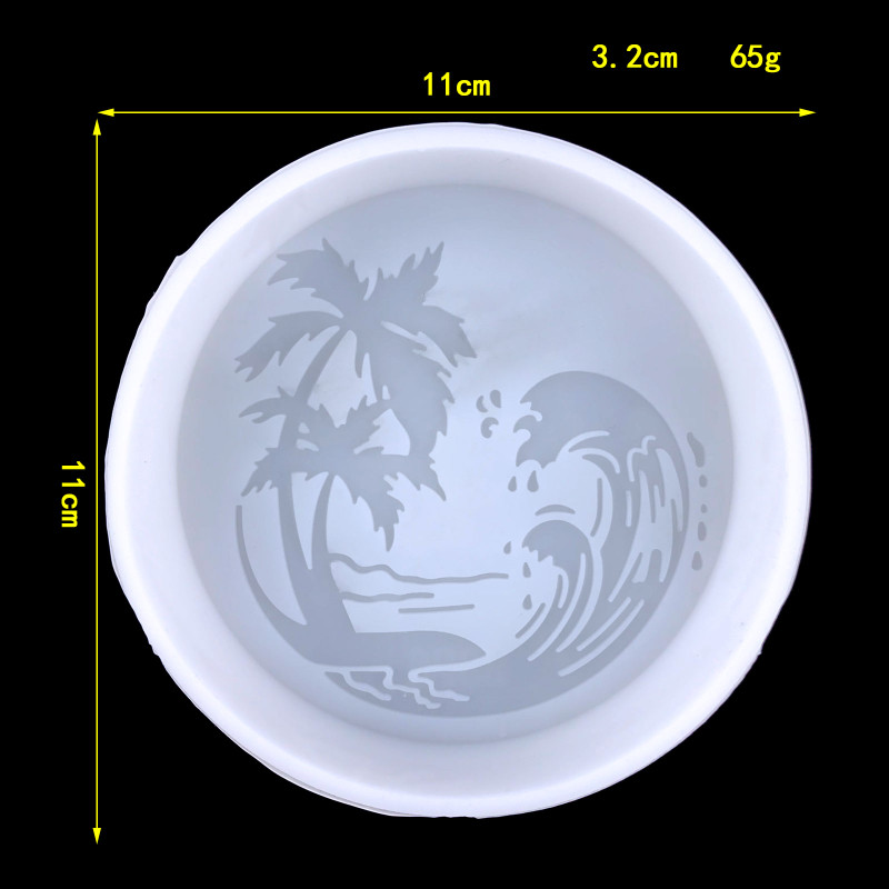 Beach Scene Circle Freshie Mold