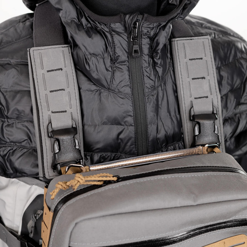 Wader Connectors on Pack - Wolf Grey