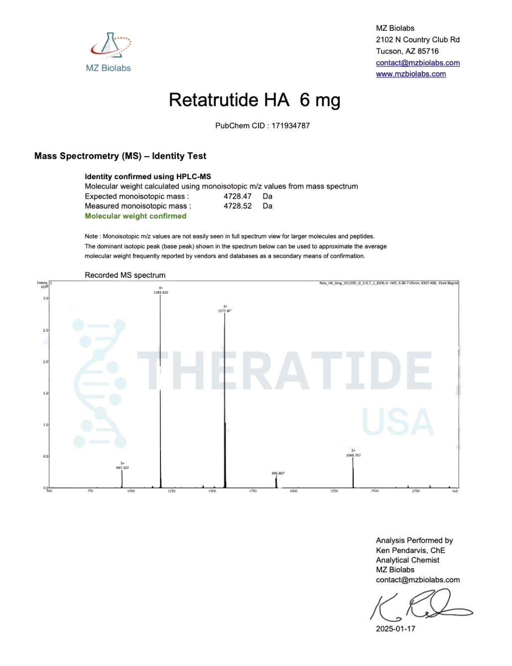 Retatrutide COA 1