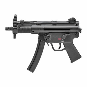 Heckler and Koch SP5K PDW 9mm pistol with 5.83 inch threaded barrel and tri lug adapter in black finish