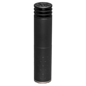 SilencerCo Omega 300 direct thread .30 caliber suppressor in black standing upright