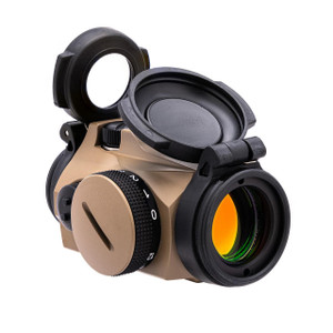 Aimpoint Micro T-2 FDE Cerakote 2 MOA red dot reflex sight without mount front view