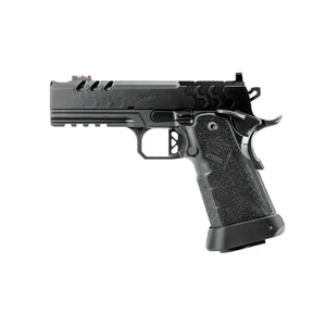 The Kimber 2K11 PRO Comp 9mm features a 4.25" compensated barrel, DLC finish, carbon fiber/Kevlar grip, GT match trigger, Stan Chen magwell, optics-ready slide, and two 19-round magazines, stock image pointing to the left