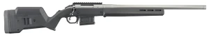 Ruger American Rifle Hunter 6.5 Creedmoor bolt action rifle with 18-inch threaded barrel, Silver Cerakote finish and Magpul stock.
