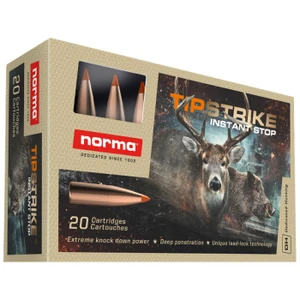 Norma Tipstrike Varmint 223 Remington 55 grain polymer tipped hunting ammunition 20 round box