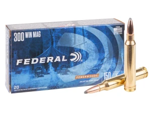 Federal Power-Shok 300 Winchester Magnum 150 grain Jacketed Soft Point hunting ammunition 20 round box