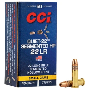 CCI Quiet-22 22 LR 40 grain Segmented Hollow Point hunting ammunition 50 round box