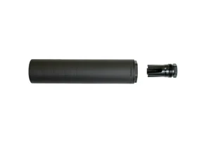One Horse Ryn .30 caliber titanium suppressor in black with included 5/8x24 Pike 3-prong Plan B mount, MPN OH-RYN30