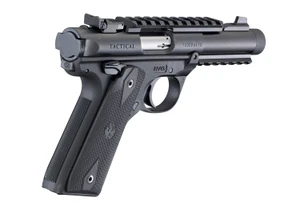 Ruger Mark IV 22/45 Tactical .22 LR pistol, black, right three-quarter view