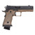 SIG SAUER P211 GTO Combat 9mm pistol in coyote brown with compensator, optic ready slide, and extended magazine on white background