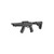 Ruger 10/22 SBR rifle with 8 inch threaded barrel, folding adjustable stock, and matte black finish angled inward to the left