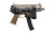 Grand Power Stribog SP9A3S 9mm pistol with 5 inch threaded barrel folding brace and flat dark earth finish folded