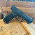 CANIK METE SFT One Series 9mm full size pistol with 4.46 inch barrel, optics ready slide, and black Cerakote finish, in store image angled downward