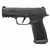 Sig Sauer P365 XMacro TACOPS 9mm pistol with 3.7 inch barrel, optics ready slide, XRAY3 night sights, and black finish facing left, stock image