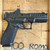 Springfield Armory Echelon Comp 9mm pistol with integral compensator, Viridian green dot optic, and high-capacity magazines, in store image pointing to the right