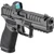 Springfield Armory Echelon Comp 9mm pistol with integral compensator, Viridian green dot optic, and high-capacity magazines, stock image