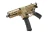 Sig Sauer MPX K 9mm pistol with 4.5 inch threaded barrel, folding brace and Coyote finish. Stock image folded brace