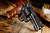 Korth NXR 44 Magnum 4 inch six-shot revolver with DLC finish and Turkish walnut grip, stock image