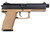 HK Mark 23 .45 ACP pistol with FDE frame and black threaded barrel, MPN 81000868