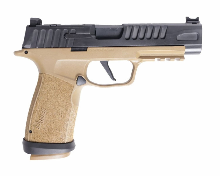 Sig Sauer P365 FUSE 9mm pistol with 4.3 inch barrel, optics ready slide, and FDE black two tone finish