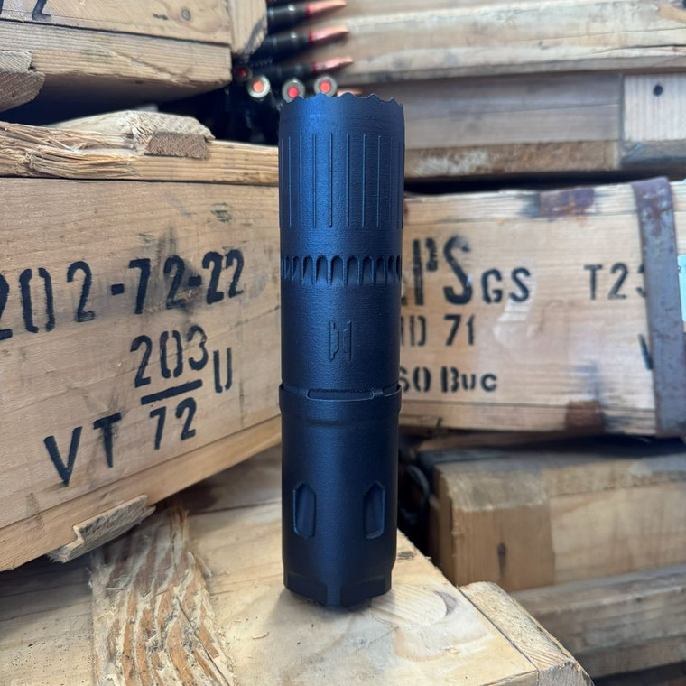 Ambient Arms EXO 5.56 titanium suppressor with Ambient Intake cooling technology and HUB-compatible mounting system, in store image