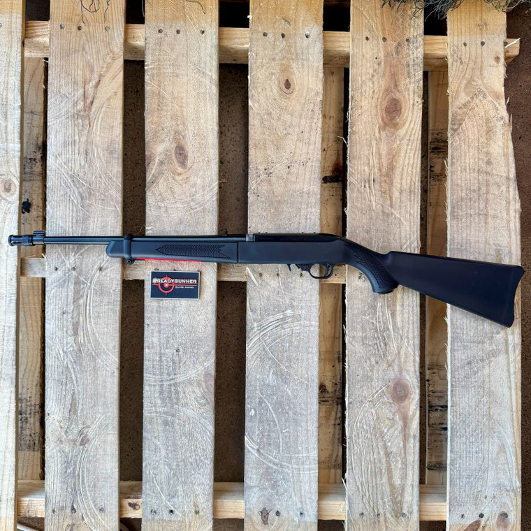 Ruger 10/22 Takedown .22 LR semi-automatic rifle with 16.6-inch threaded barrel, flash suppressor, and backpack carrying case, in store image