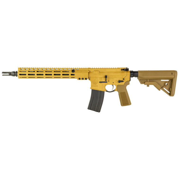 Sons of Liberty Gun Works SCALPER 13.7-inch 5.56 NATO rifle with RAL 8000 Cerakote finish, left