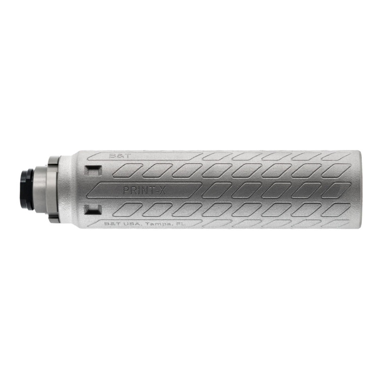 B&T X762 Ti RBS 7.62 titanium HUB compatible suppressor in gray.