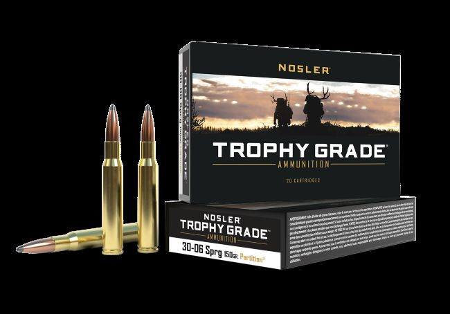 Nosler Trophy Grade 30-06 Springfield 150 grain Partition hunting ammunition 20 round box