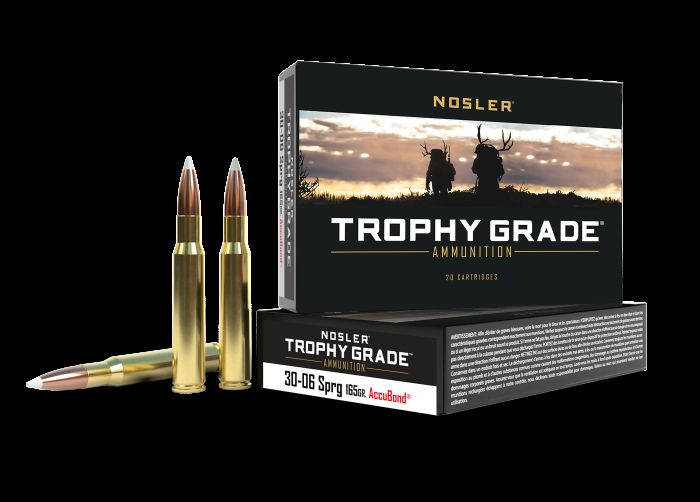Nosler Trophy Grade 30-06 Springfield 165 grain AccuBond hunting ammunition 20 round box