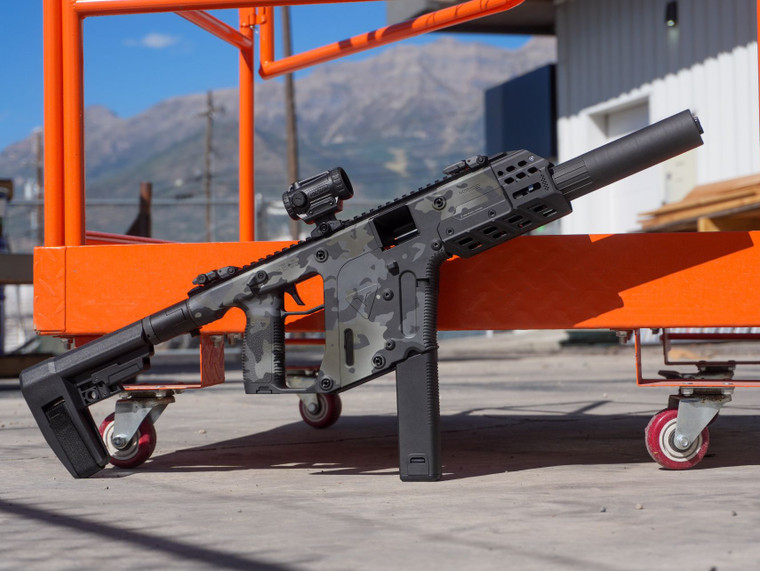 KRISS Vector SDP Gen II 9mm suppressed package with CAT MOB and Holosun ARO EVO, side view