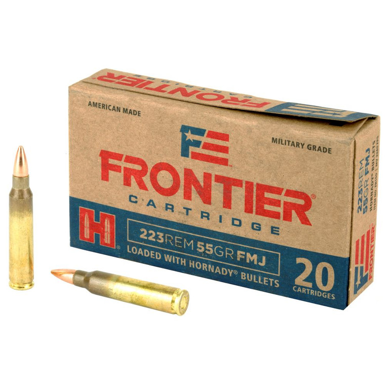 Frontier Cartridge Lake City .223 Remington 55 grain FMJ ammunition, 20-round box