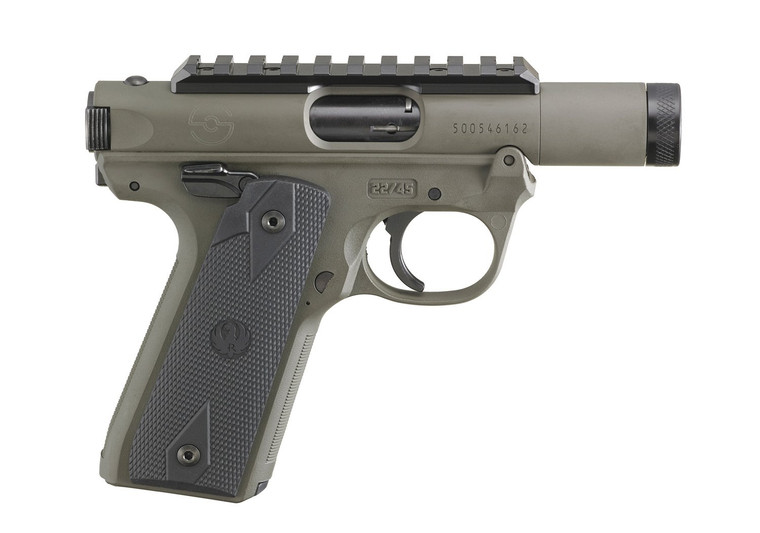 Ruger Mark IV 22/45 Tactical .22 LR pistol, OD Green, right side view