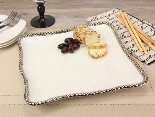 Pampa Bay Salerno Square Serving Platter (CER-1400-W)