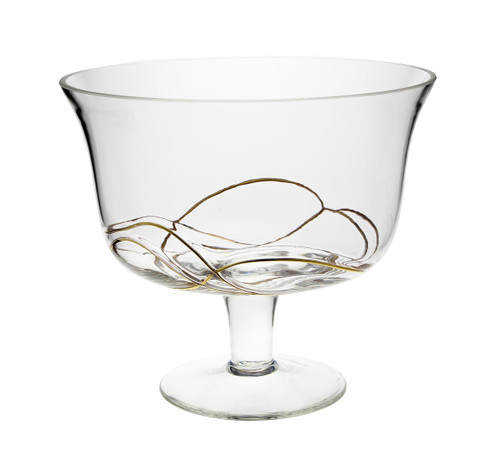 Swirl Gold Footed Bowl (CSBG385)